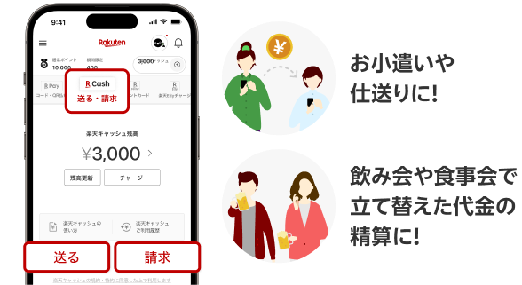 お小遣いや仕送りに！飲み会や食事会で立て替えた代金の清算に！