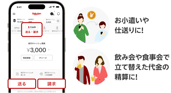 お小遣いや仕送りに！飲み会や食事会で立て替えた代金の清算に！